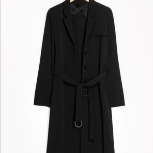 & Other Stories Black Trench Coat Size 12